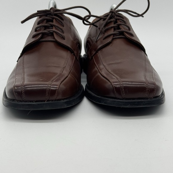 Stacy Adams Mens mens size 9 Brown Leather Dress Shoes Lace Up Square Toe Formal - Picture 3 of 12